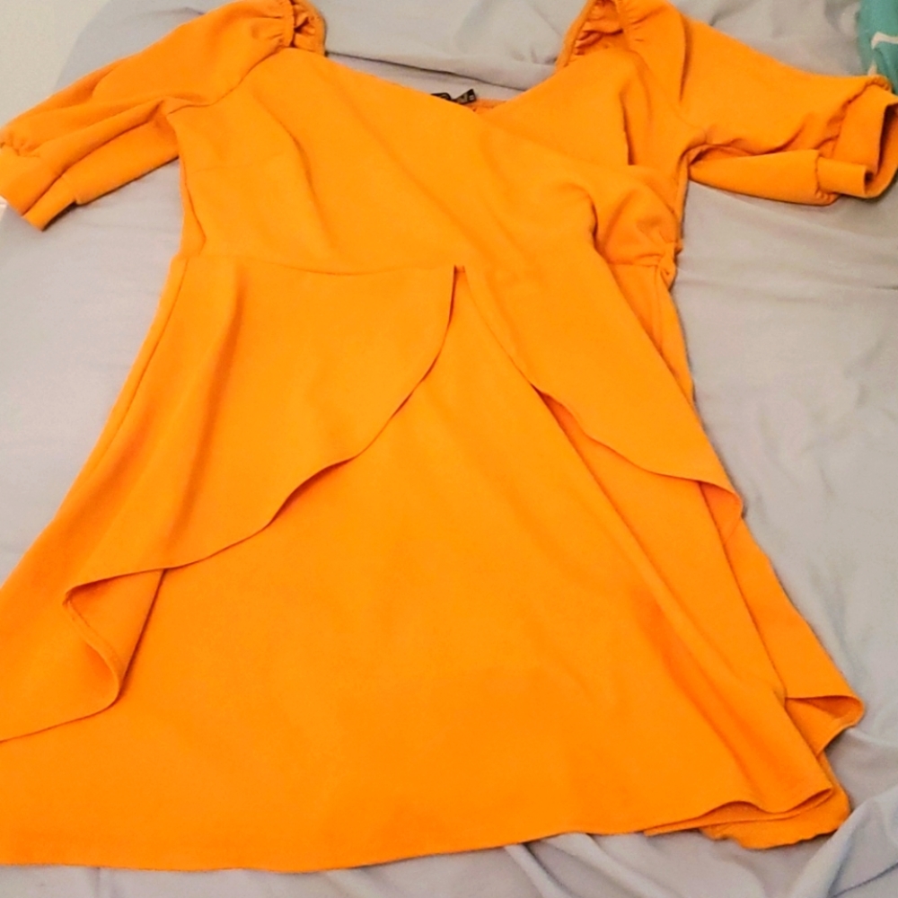 Beautiful Slimming Draped Yellow Dress